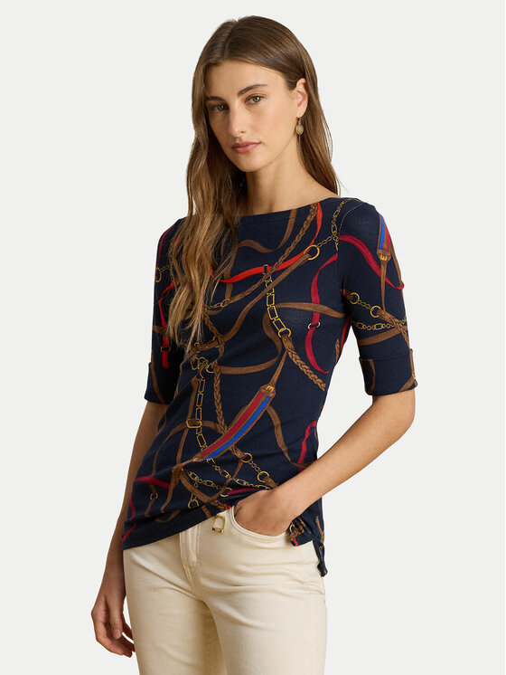 LAUREN RALPH LAUREN LAUREN RALPH LAUREN Μπλουζάκι 200P03722001 Σκούρο μπλε Slim Fit