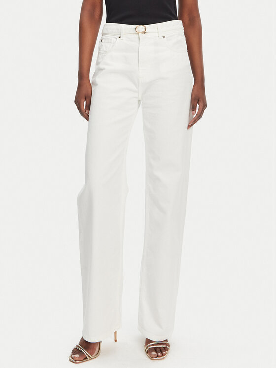 TWINSET TWINSET Blugi 251TT2210 Alb Straight Fit