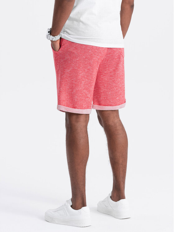 Ombre Ombre Šortky z materiálu OM-SRSK-0116 Červená Loose Fit
