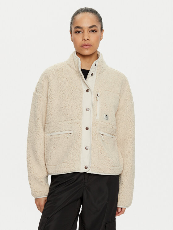 Protest Fleecová mikina Lux Teddy 3611544 Écru Relaxed Fit