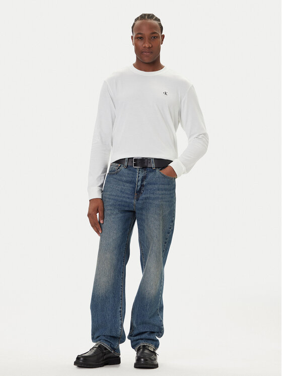 Calvin Klein Jeans Calvin Klein Jeans S dlhými rukávmi Easy LV04RD247G Biela Regular Fit