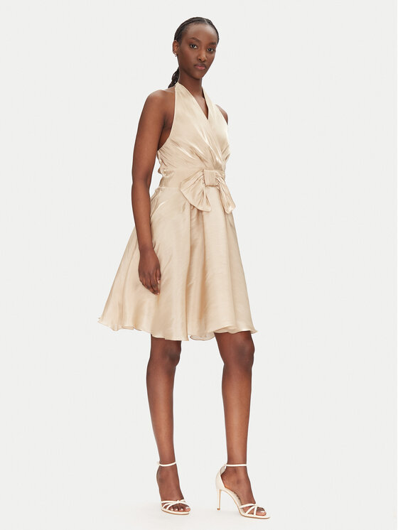 Rinascimento Rinascimento Cocktail obleka CFC0124419003 Zlata Regular Fit