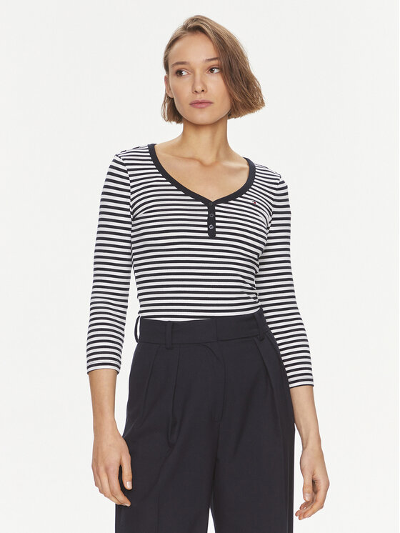 Tommy Hilfiger Tommy Hilfiger Μπλουζάκι WW0WW41995 Σκούρο μπλε Slim Fit