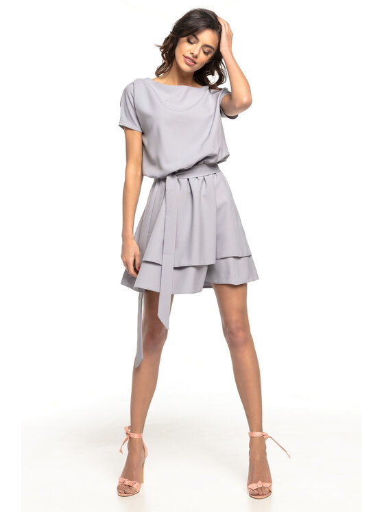 Tessita Tessita Sukienka koktajlowa T268 Szary A-Line Fit