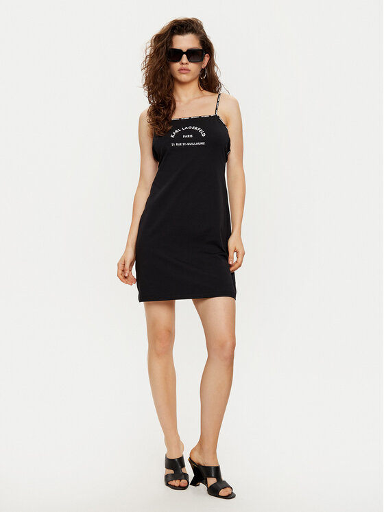 KARL LAGERFELD KARL LAGERFELD Koszula nocna A1W46081 Czarny Regular Fit