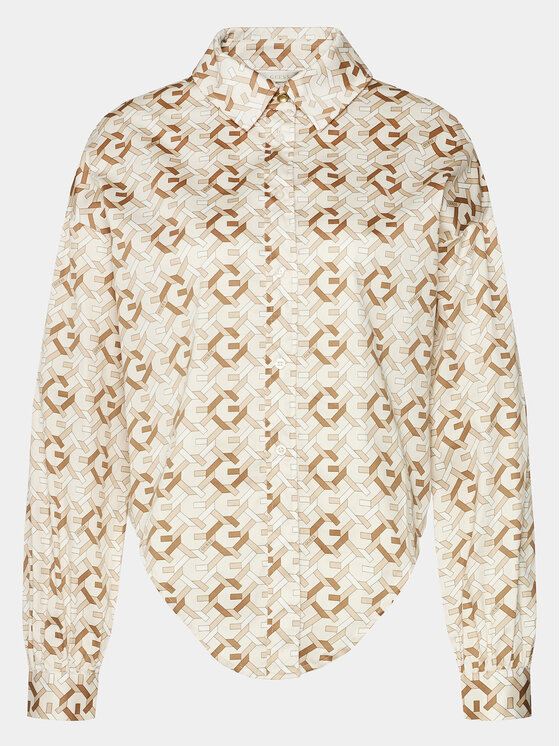 Guess Guess Πουκάμισο Dea W4RH59 WE2Q0 Μπεζ Relaxed Fit