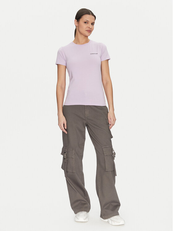 Guess Jeans Guess Jeans T-shirt W4YI02 J1314 Ljubičasta Slim Fit