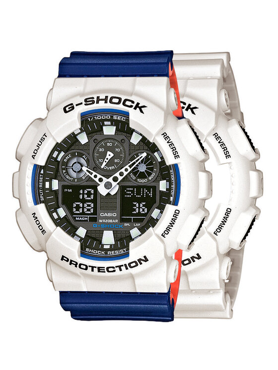 Casio Casio Zegarek SET GA-100B-7AER + BEZEL 10395292 + PASEK 10527467 Niebieski