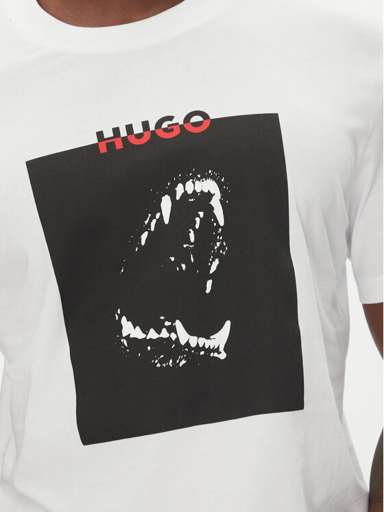 HUGO HUGO Tričko Dobero 50542734 Biela Regular Fit