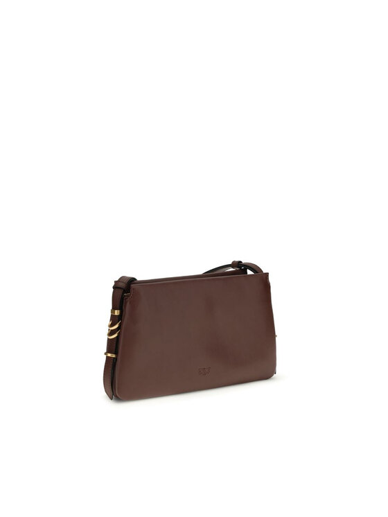 PINKO PINKO Torebka Brown Calf Leather Bos Taurus Shoulder Biały
