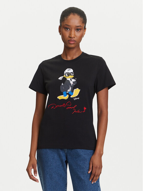 KARL LAGERFELD Tricou A3W17090 Negru Regular Fit