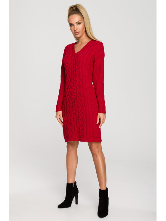 Made of Emotion Vestito di maglia M713 Rosso A-Line Fit