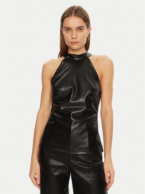 Guess Top W5RH09 WGIK0 Nero Regular Fit, taglia : XS