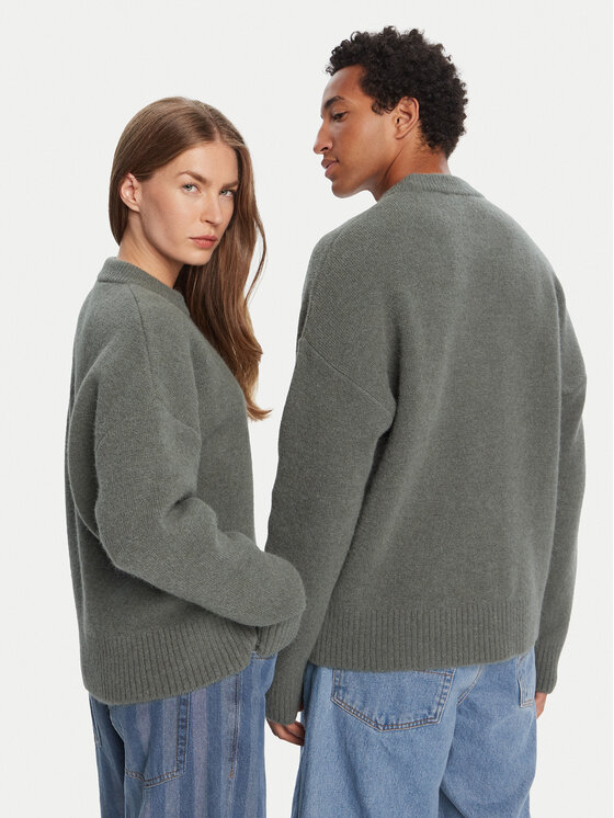 AMI Paris AMI Paris Džemper UKS025.KN0032 Zelena Regular Fit