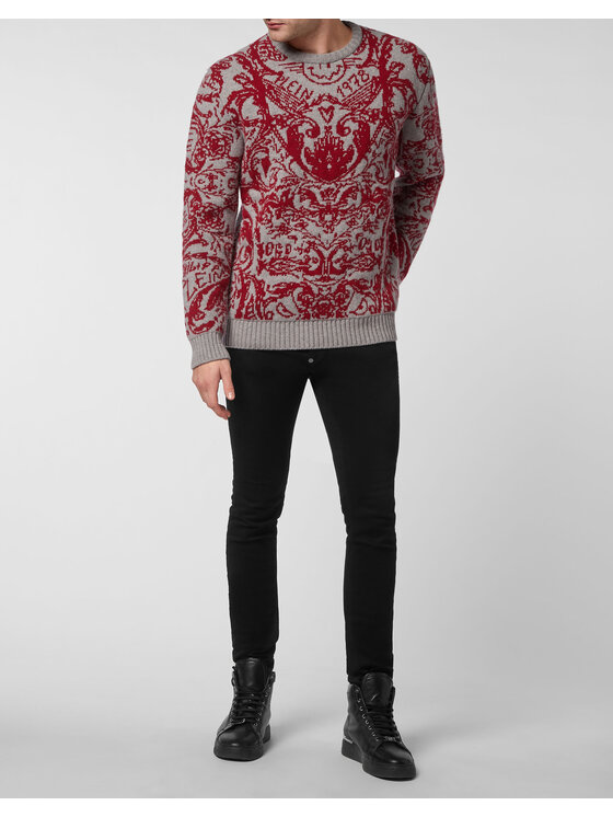 PHILIPP PLEIN PHILIPP PLEIN S dlouhým rukávem 2261 Šedá Regular Fit