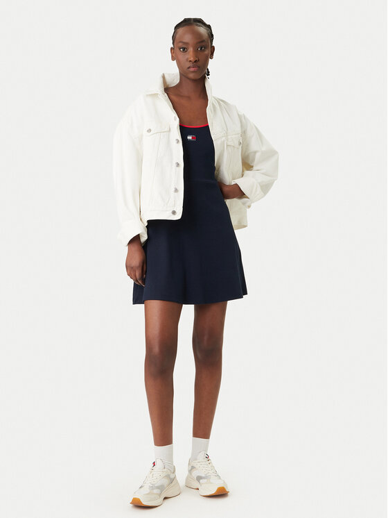 Tommy Jeans Tommy Jeans Ежедневна рокля DW0DW22335 Тъмносин Slim Fit