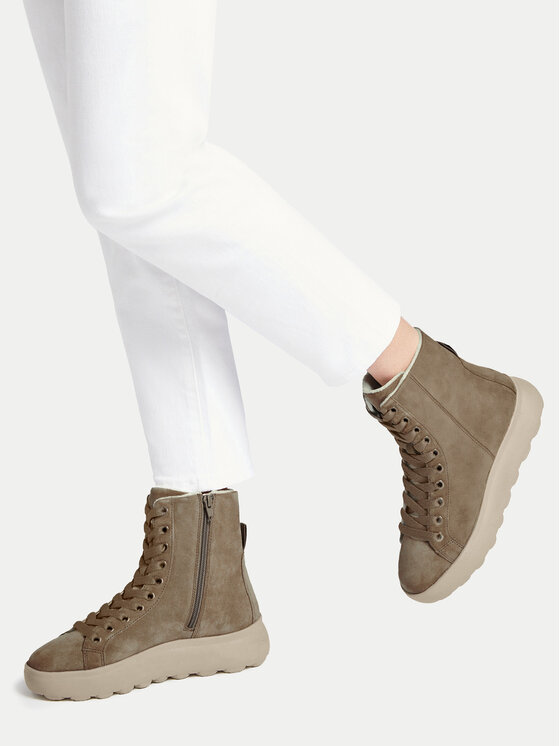Geox Geox Polokozačky D Spherica Ec4.1 D36TCD 00020 C6029 Hnědá