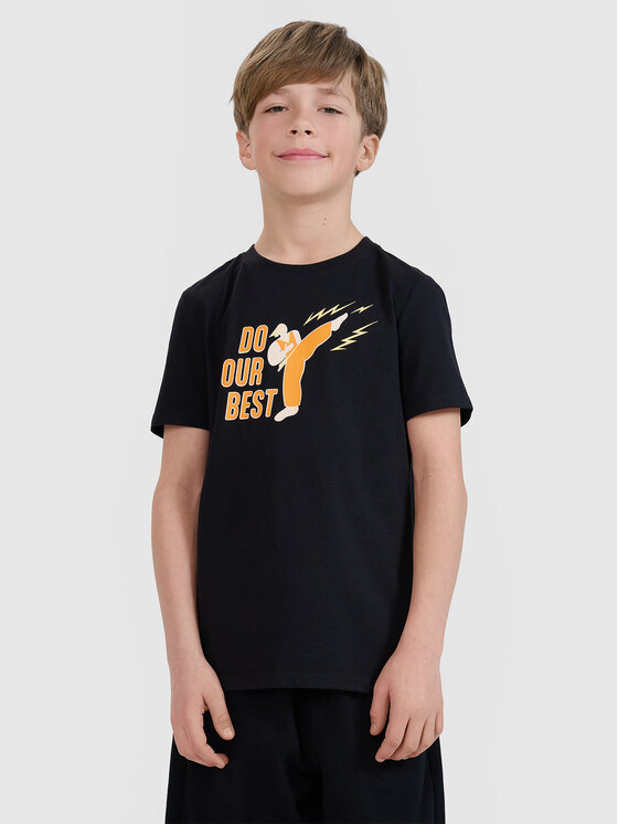 4F 4F T-Shirt HAVE SOME FUN Czarny Regular Fit