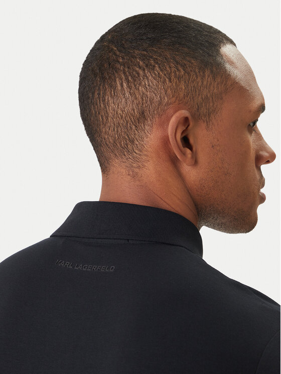 KARL LAGERFELD KARL LAGERFELD Тениска с яка и копчета 745750 562221 Тъмносин Regular Fit