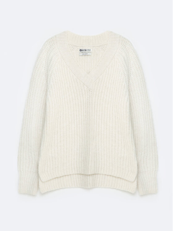 BIG STAR BIG STAR Sweter MAYAMIYA_103_160 Beżowy Classic Fit