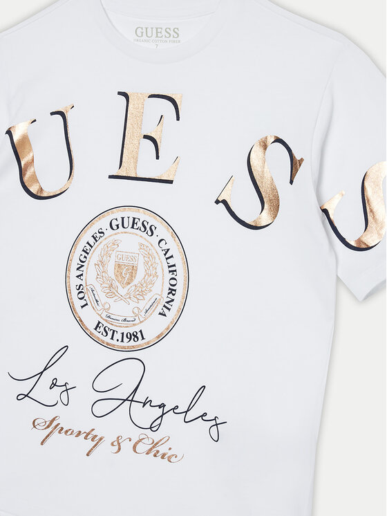Guess Guess Marškinėliai J5RI28 K8HM4 Balta Regular Fit