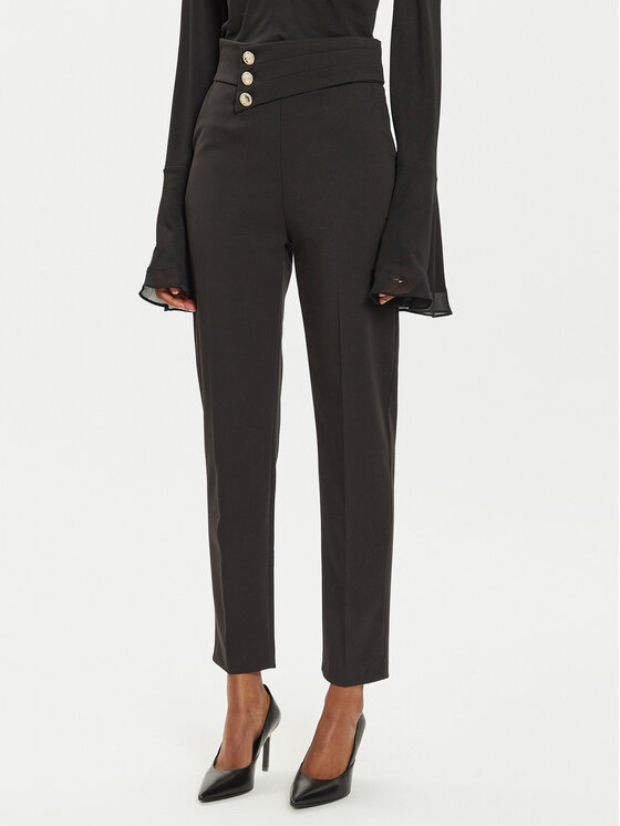 Rinascimento Rinascimento Штани з тканини CFC0119756003 Чорний Slim Fit
