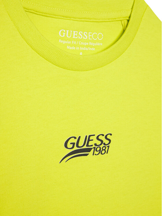 Guess Guess Tričko L6RI10 K8HM4 Žltá Regular Fit