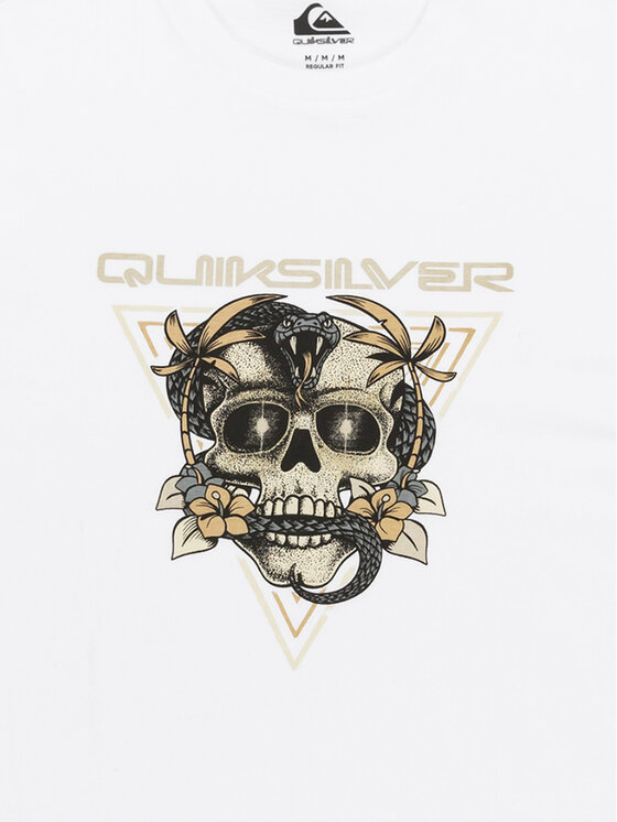 Quiksilver Quiksilver T-Shirt Core Skull EQYZT08176 Biały Regular Fit