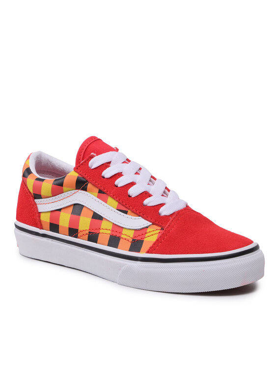 Vans old skool checkerboard rouge sale