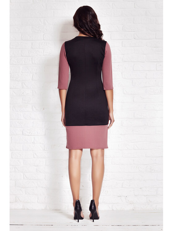 Awama Awama Vestito di maglia A078 Nero Basic Fit