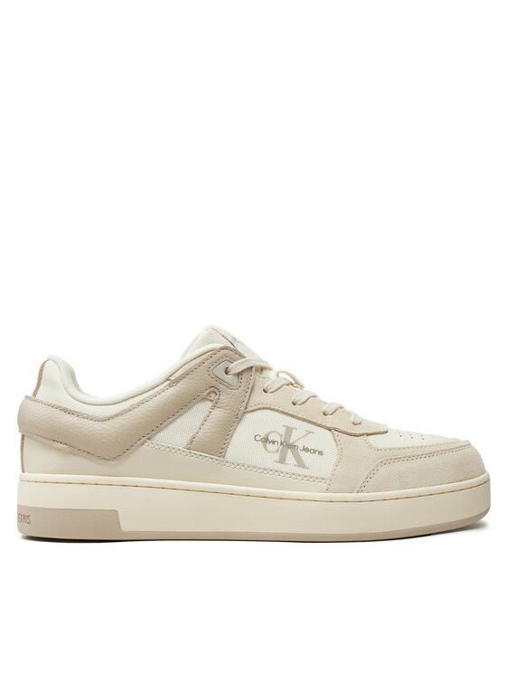 Calvin Klein Jeans Snīkeri Basket Cup Low Laceup Lth Ml Mtr YM0YM00994 Bēšs