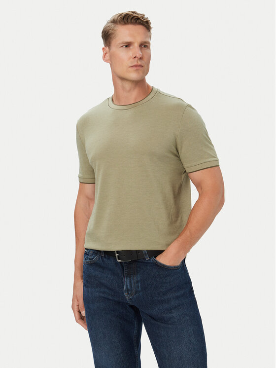 BOSS Tricou H-Thompson 81 50565742 Kaki Regular Fit