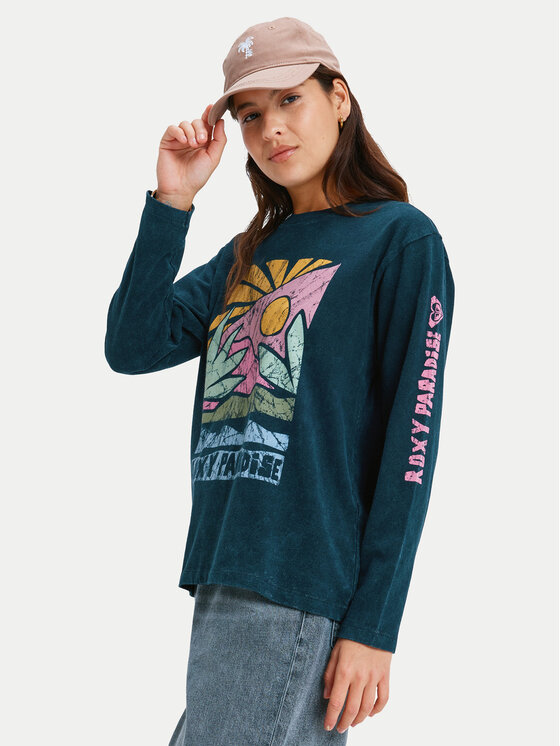 Roxy Roxy Bluza Hangloose Washed ERJZT06028 Črna Relaxed Fit