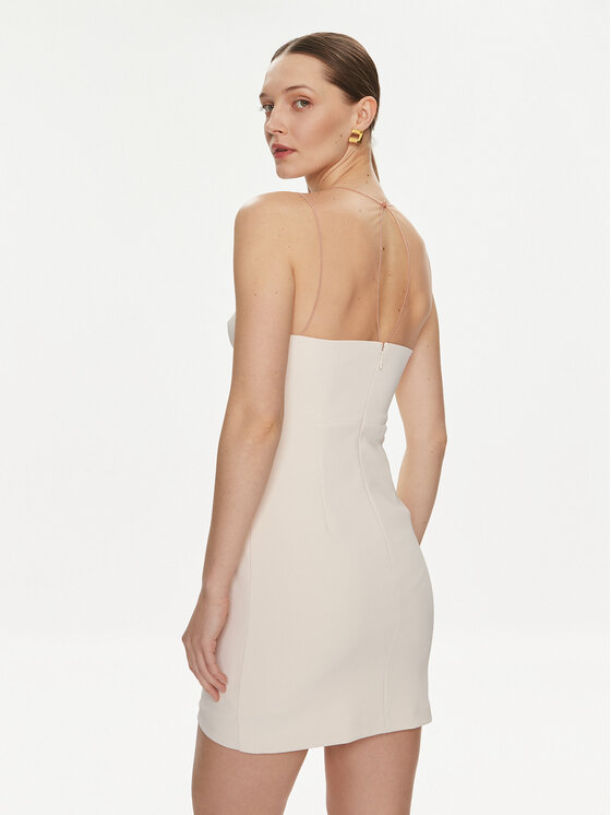 Elisabetta Franchi Elisabetta Franchi Sukienka koktajlowa AB-514-41E2-V300 Beżowy Slim Fit
