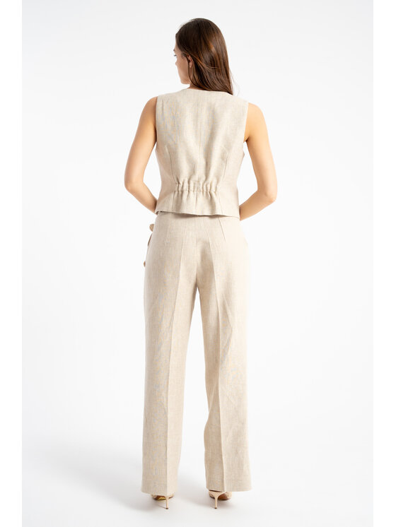 CLICK CLICK Γιλέκο 71-0097 Μπεζ Fitted Fit