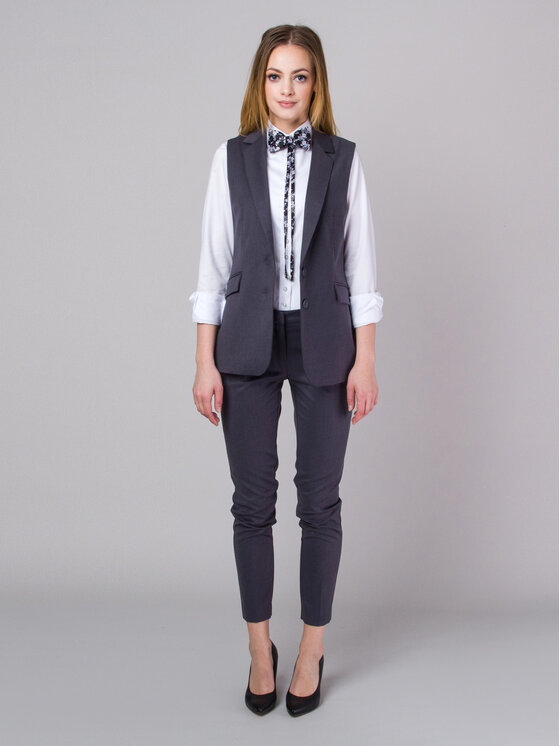 Willsoor Willsoor Kamizelka 67332 Szary Regular Fit