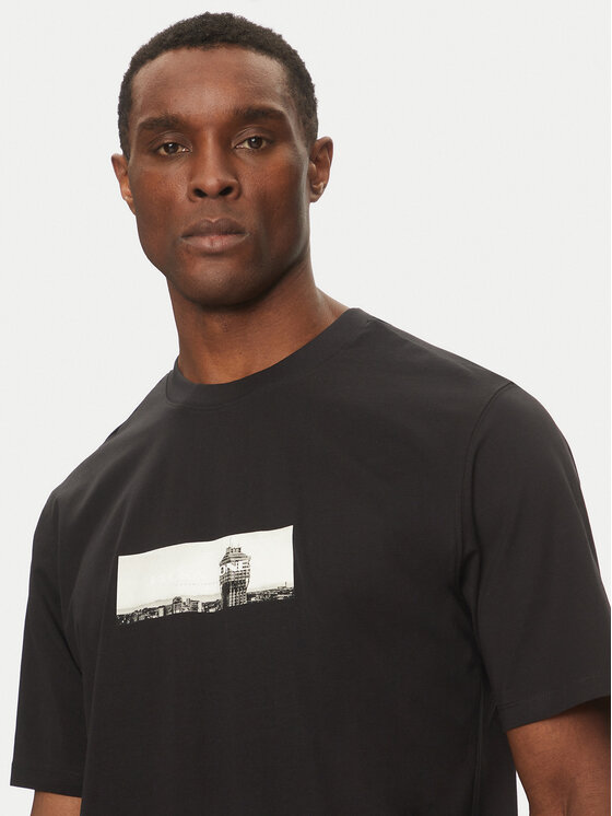 Jack&Jones Jack&Jones Тишърт Pacer Photo 12273775 Черен Relaxed Fit