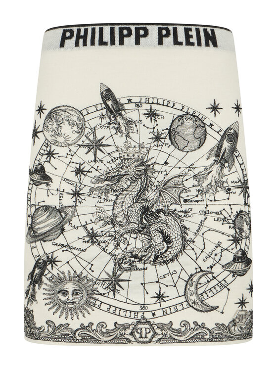 PHILIPP PLEIN PHILIPP PLEIN Mini sukňa 31249 Biela Fitted Fit