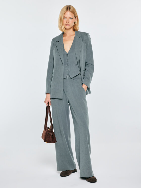 BIG STAR BIG STAR Spodnie materiałowe ELISASHIA Szary Wide Leg
