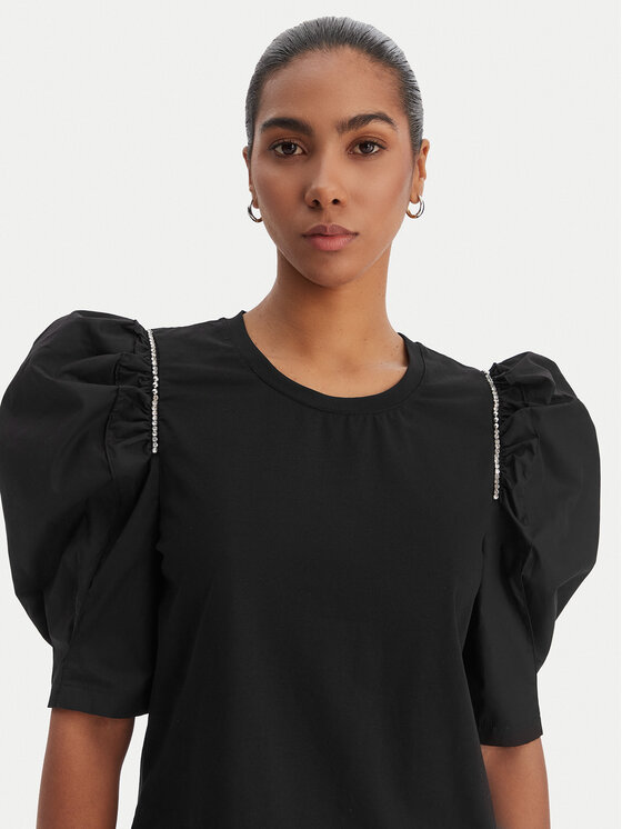 Fracomina Fracomina Bluse FR26ST3035J40101 Schwarz Regular Fit