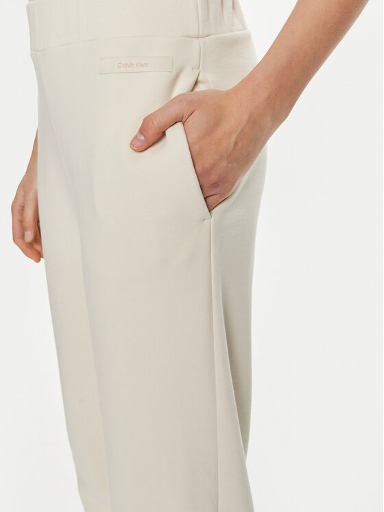 Calvin Klein Calvin Klein Spodnie dresowe Micro Logo K20K206632 Écru Regular Fit