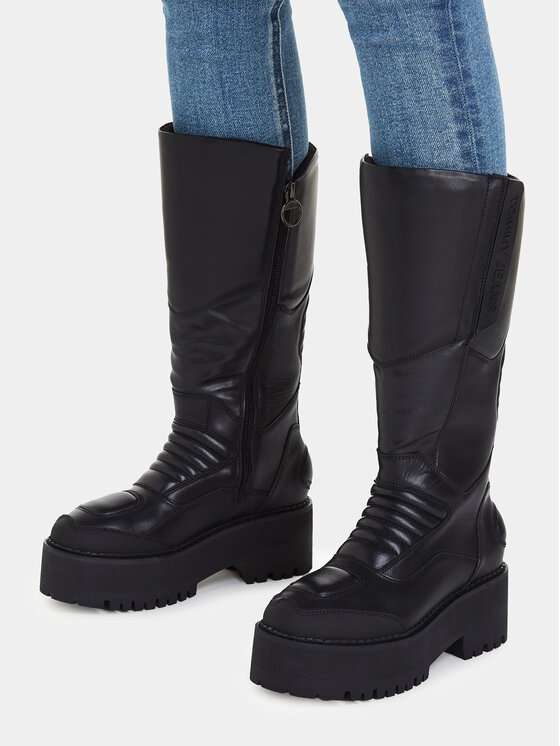 Tommy jeans store biker boots