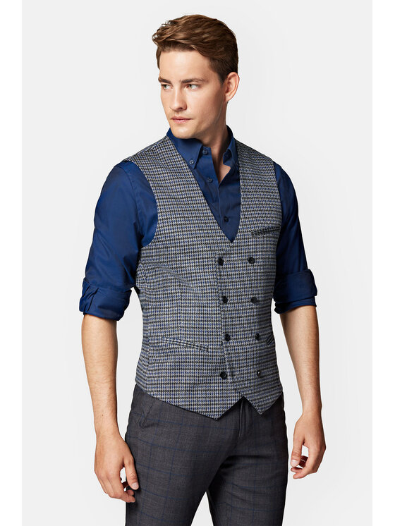 Lancerto Lancerto Kamizelka Weber KA131223000010 Szary Slim Fit