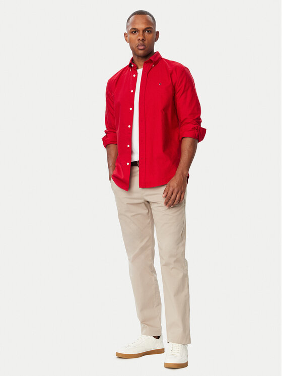 Tommy Hilfiger Tommy Hilfiger Košile Solid Heritage MW0MW35774 Bordó Regular Fit