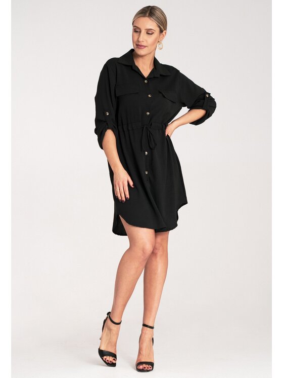 FIGL FIGL Sukienka koszulowa M1131 Czarny Shirt Fit
