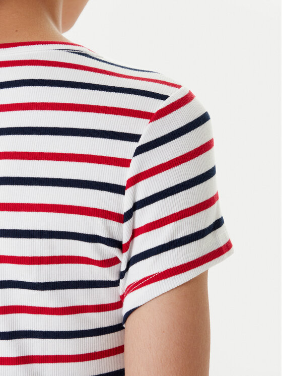 Tommy Jeans Tommy Jeans Majica Essential DW0DW17385 Bela Slim Fit
