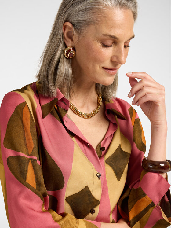Elena Mirò Elena Mirò Camicia 5019P000416N001 Rosa Regular Fit