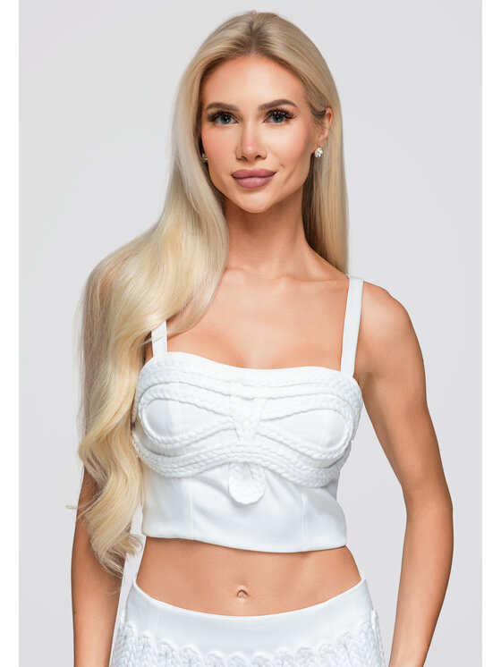 Ombre Ombre Top OW-TS-E0069 Biały Authentic Slim Fit