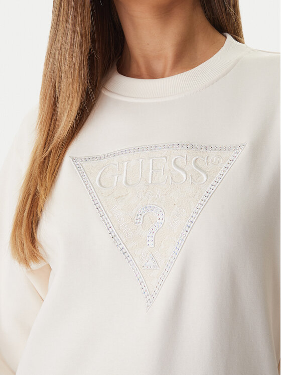 Guess Guess Bluza W6GQ09 K3183 Écru Regular Fit