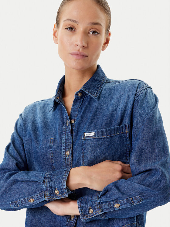Guess Jeans Guess Jeans Koszula jeansowa W5YH0D D5M8A Granatowy Regular Fit
